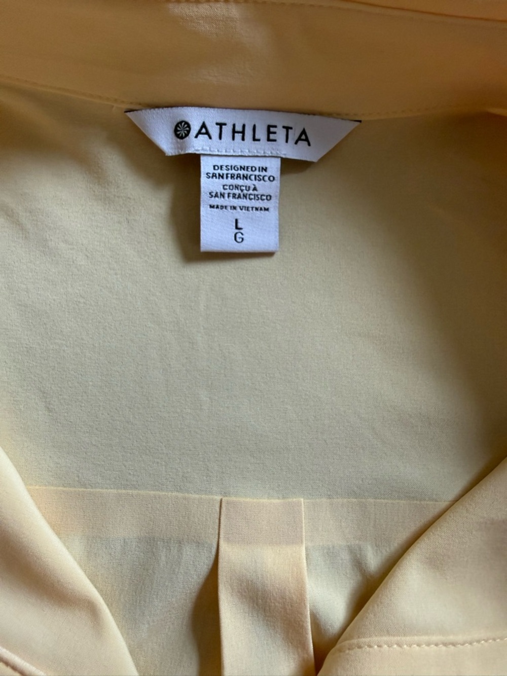 Athleta Pale Yellow urbanite tank NWT size Large button down women’s - Picture 6 of 6